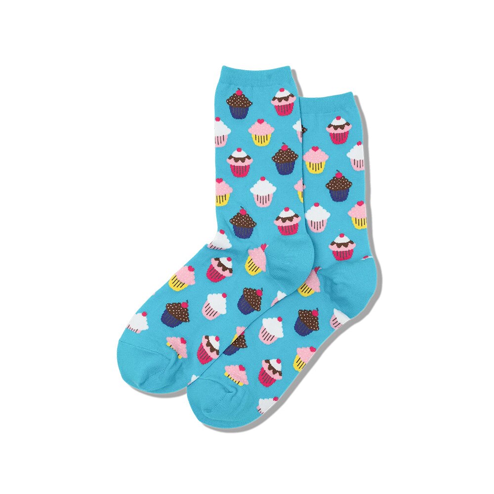 Fashion Accessories, HotSox, Blue, Novelty, Accessories, Women, Cupcakese, Sock, 722660